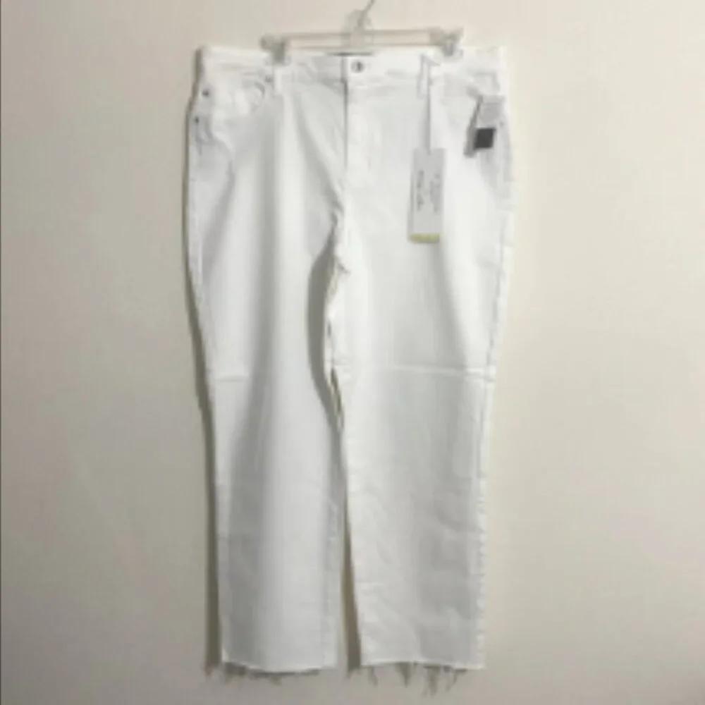 LIVERPOOL The Crop Straight Distressed Denim Jean Pants Women's Size 16/33